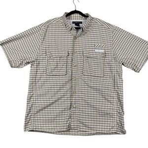 ExOfficio Mens Plaid Short Sleeve Button Down Shirt XL Breathable Outdoor Travel
